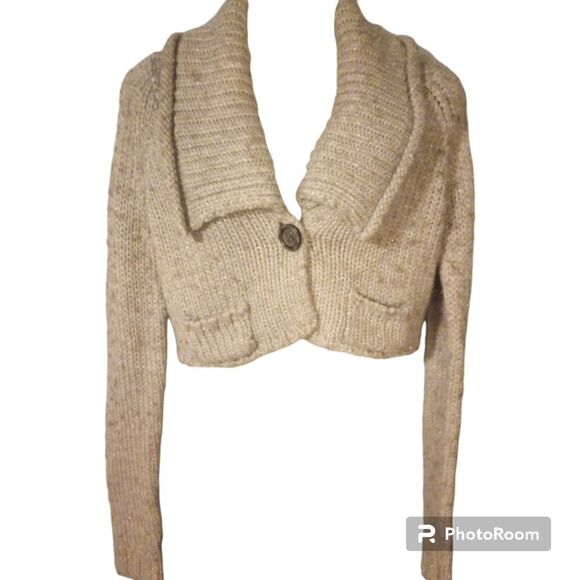 The limited alpaca and wool cropped sweater with shaw collar - Picture 1 of 11